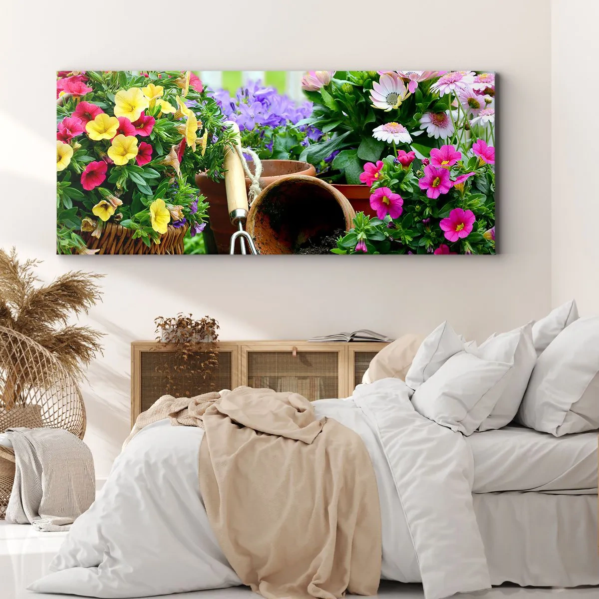 Canvastavla - Bild på duk - Sofias lilla trädgård - 140x50 cm