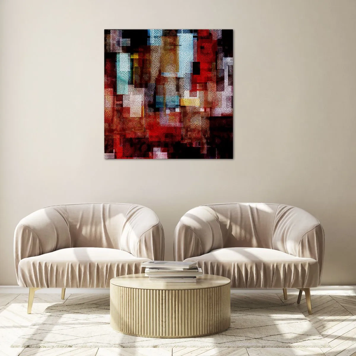 Glastavla - Bild på glas - Blandat och mixat - 40x40 cm