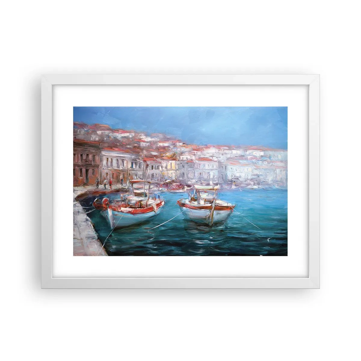 Affisch i vit ram - Italiensk vik - 40x30 cm