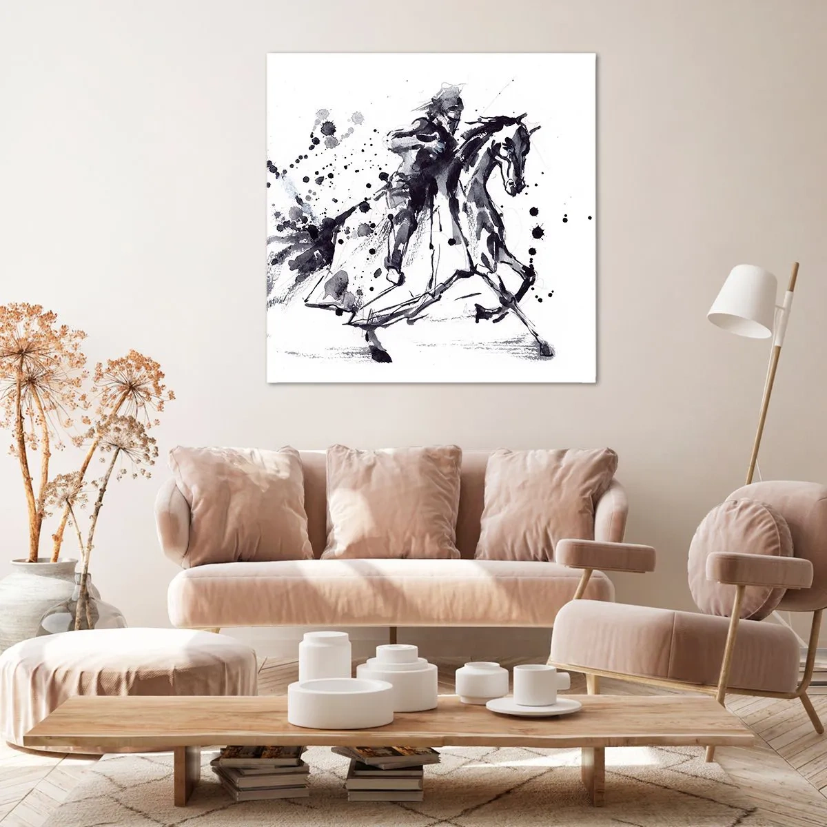 Canvastavla - Bild på duk - Svart riddare - 70x70 cm