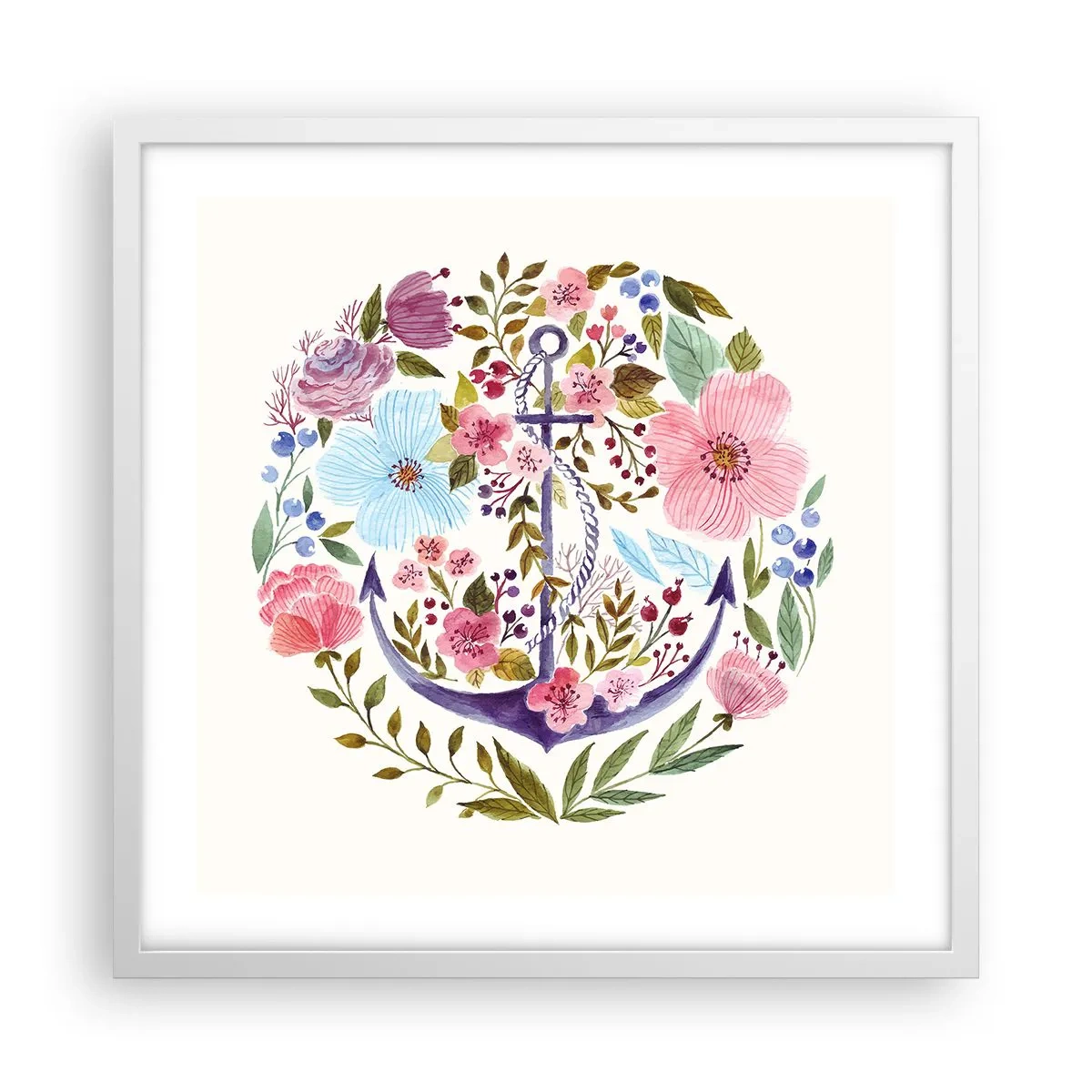 Affisch i vit ram - En seglares goda sömn - 50x50 cm