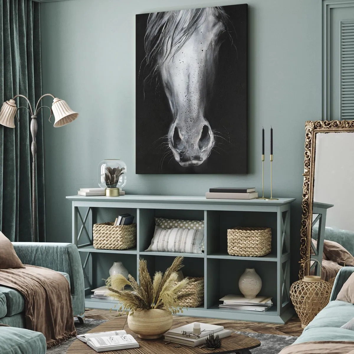 Canvastavla - Bild på duk - Förförisk blick - 80x120 cm