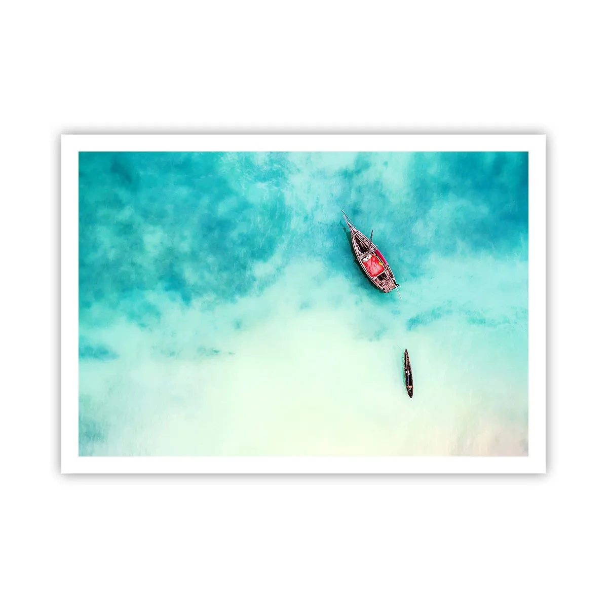Affisch - Högvatten på stranden i Zanzibar… - 100x70 cm