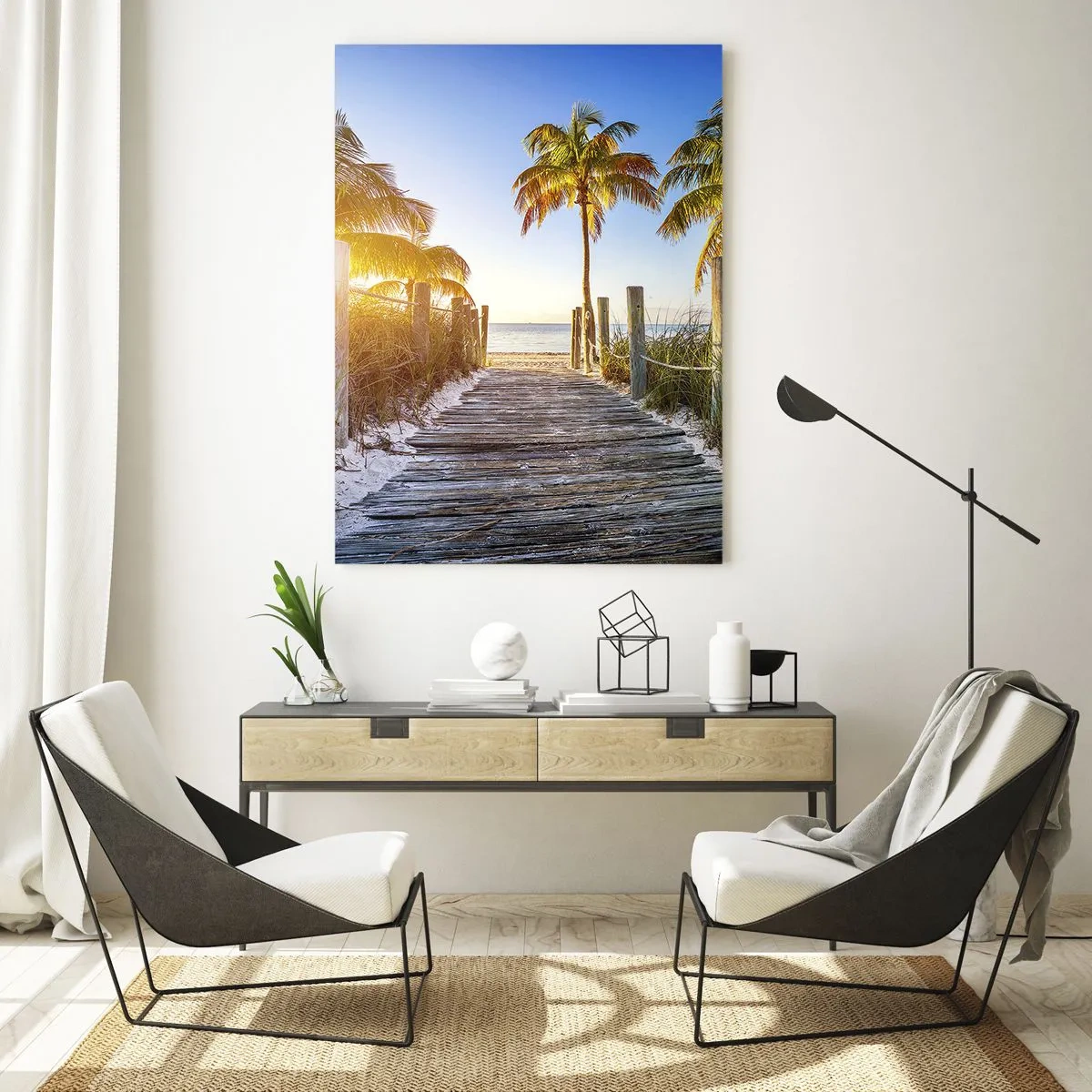 Glastavla - Bild på glas - Raka vägen till paradiset - 50x70 cm