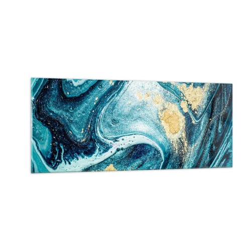 Glastavla - Bild på glas - Blå virvel - 100x40 cm