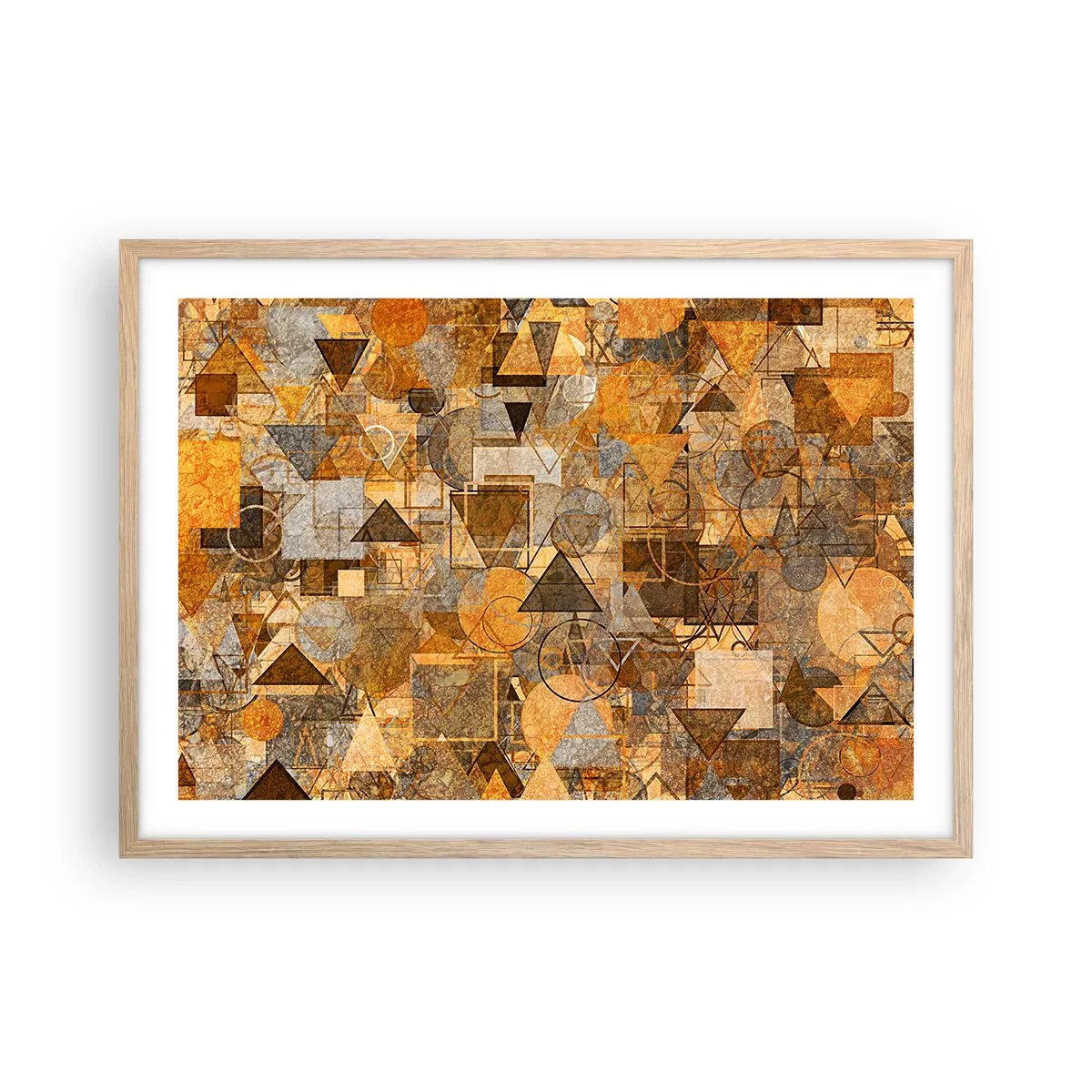 Affisch i ram av ljusek - Värld infattad i form - 70x50 cm