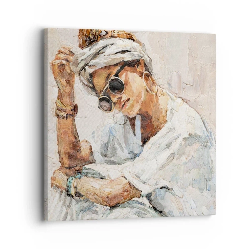 Canvastavla - Bild på duk - Porträtt i fullt solljus - 30x30 cm