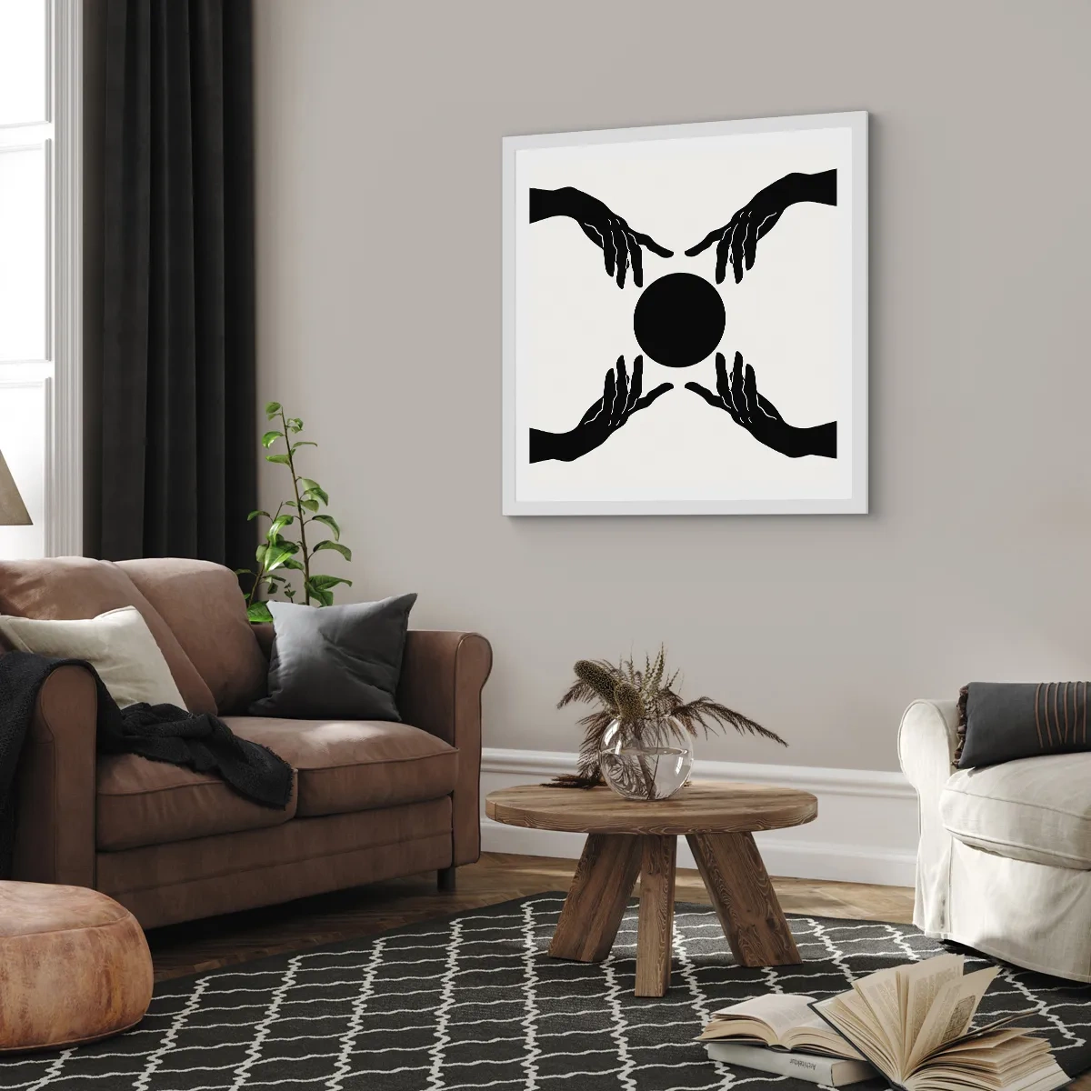 Affisch i vit ram - Ett hemligt tecken - 50x50 cm