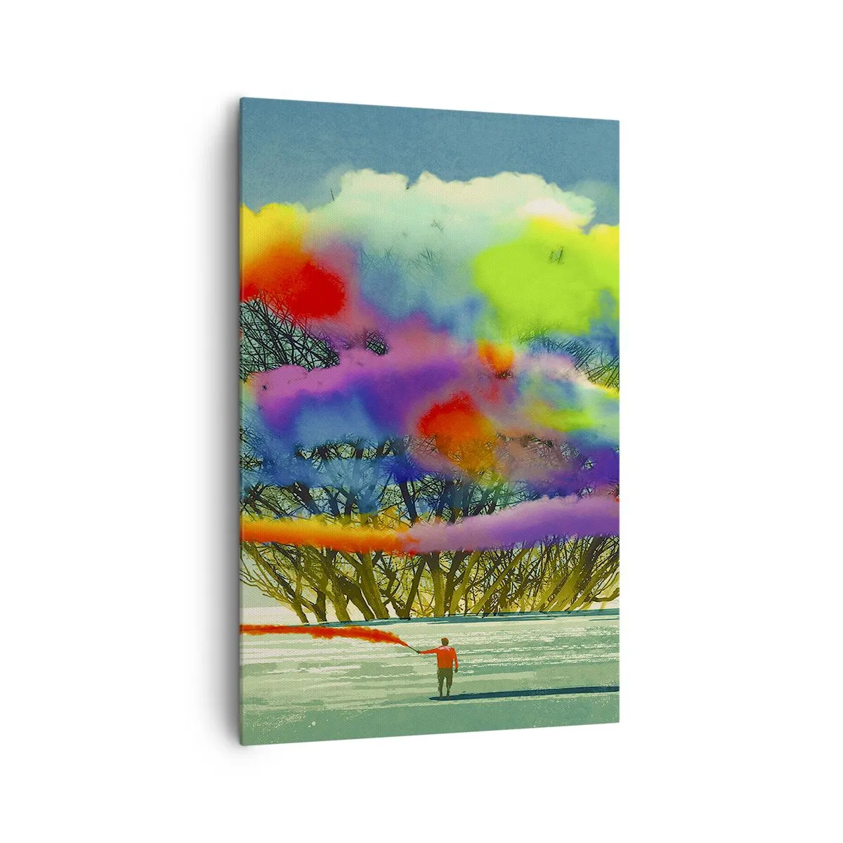 Canvastavla - Bild på duk - Liva upp världen - 80x120 cm