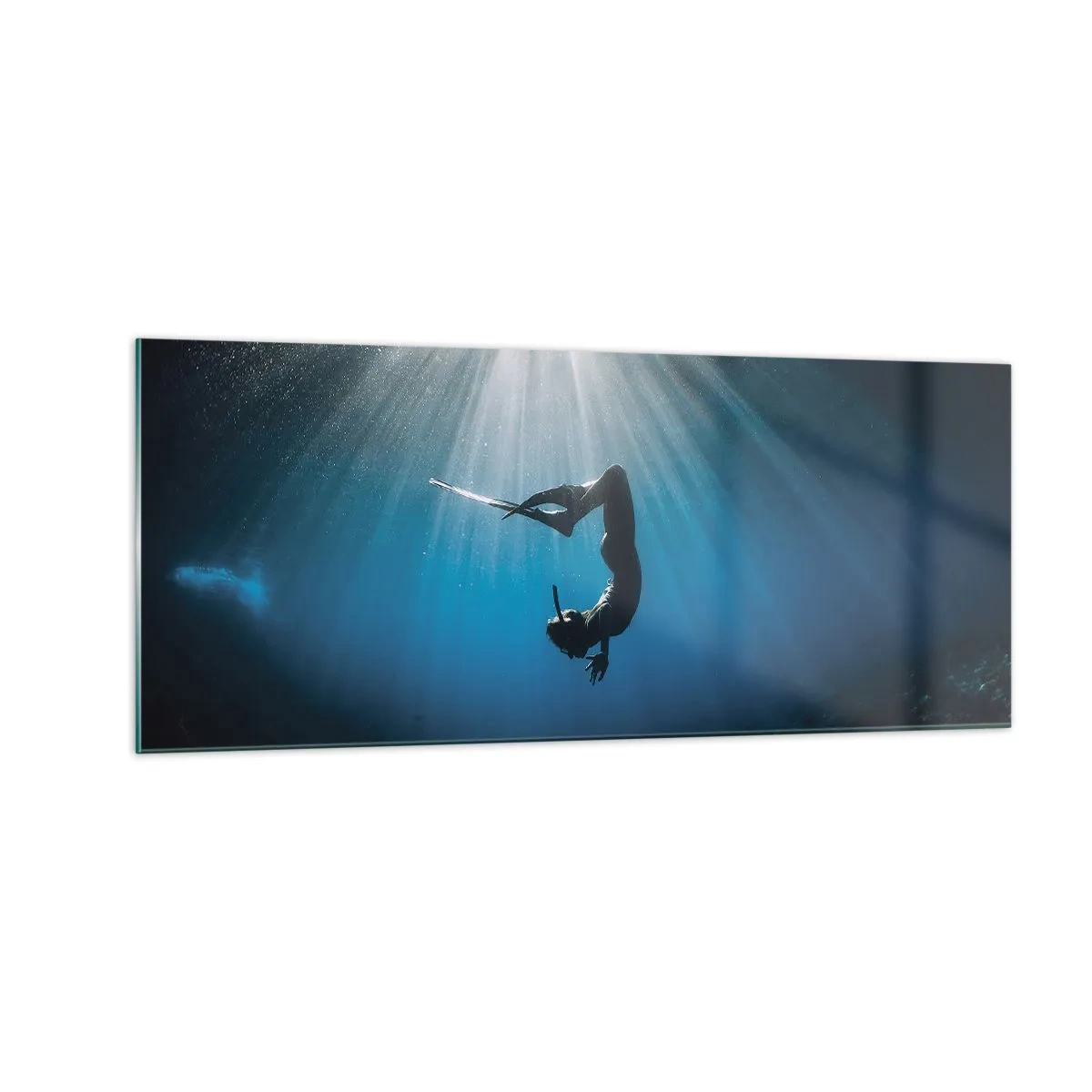 Glastavla - Bild på glas - Undervattendans - 100x40 cm