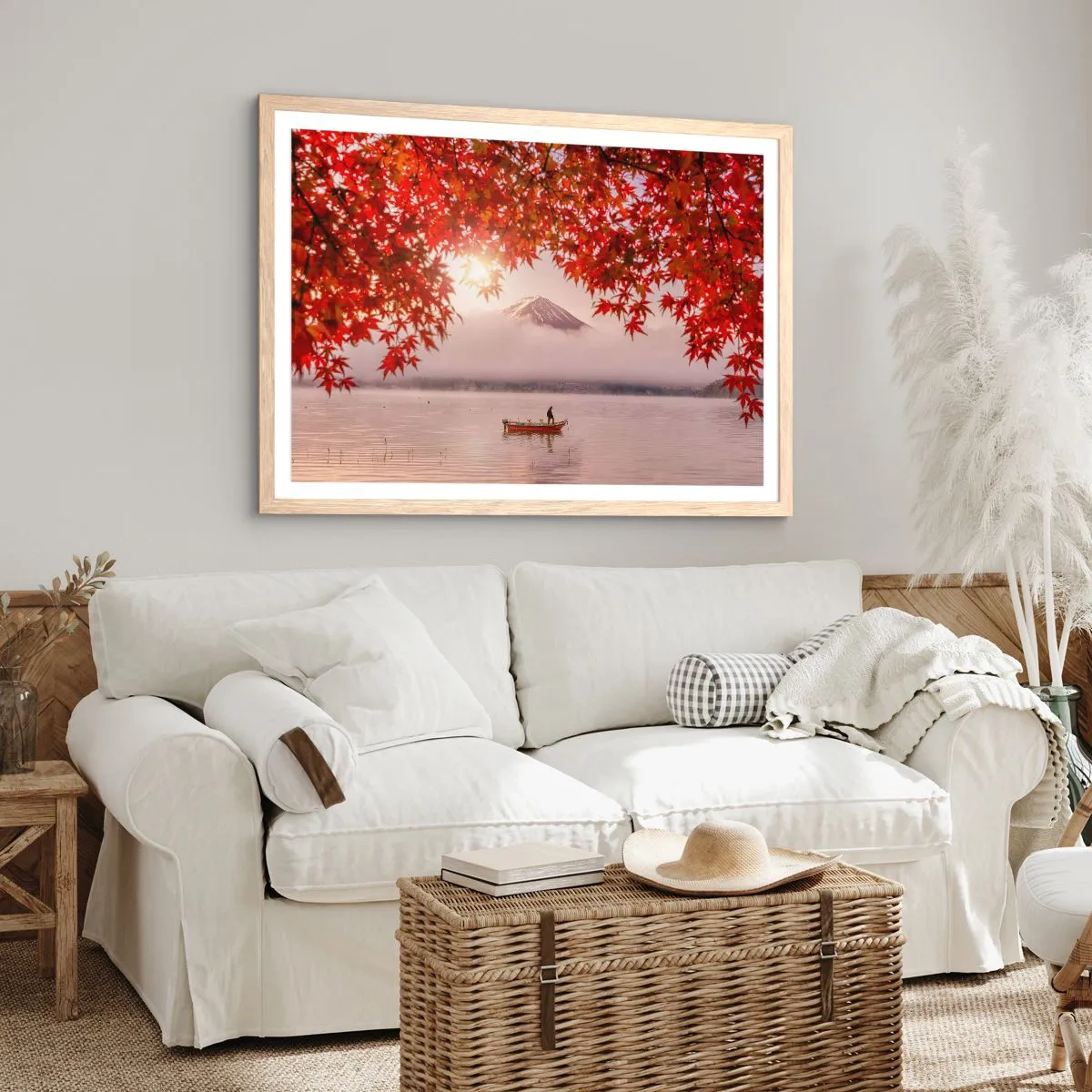 Affisch i ram av ljusek - I japansk stämning - 100x70 cm