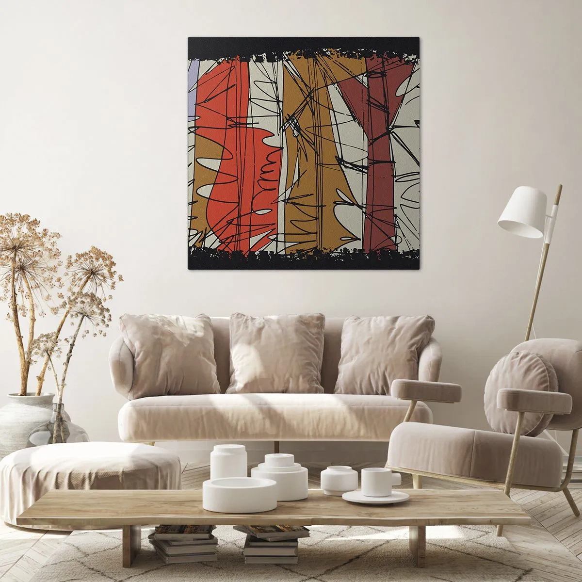 Canvastavla - Bild på duk - Spontan komposition - 60x60 cm