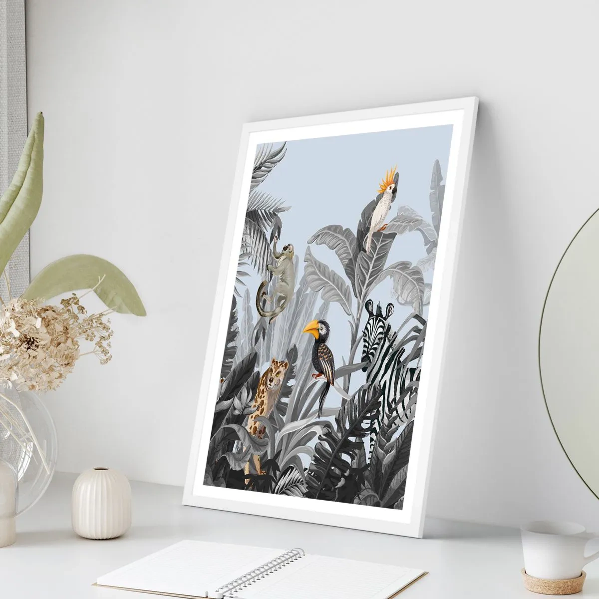 Affisch i vit ram - Afrikansk saga - 70x100 cm