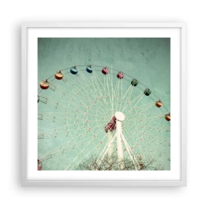 Affisch i vit ram - Välkommen att ha kul - 50x50 cm