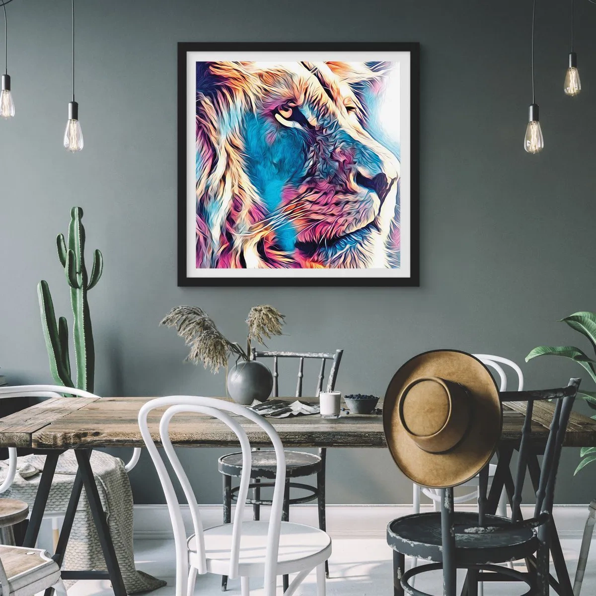 Affisch i svart ram - Naturens klokhet - 60x60 cm