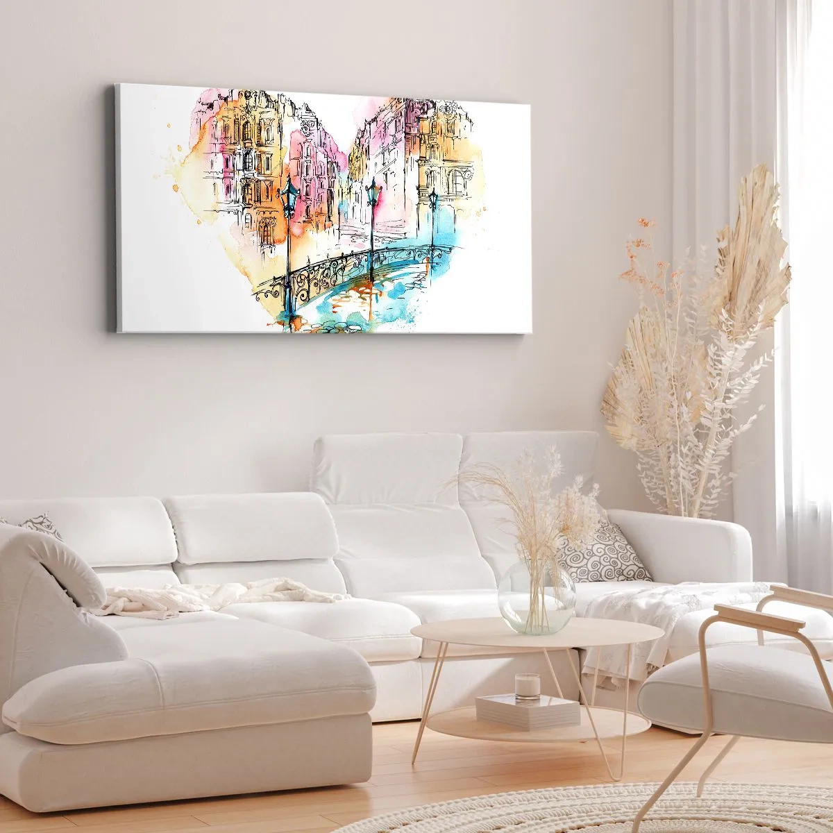 Canvastavla - Bild på duk - Stadens hjärta - 160x50 cm