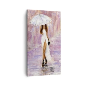 Canvastavla - Bild på duk - Under lila regn - 45x80 cm