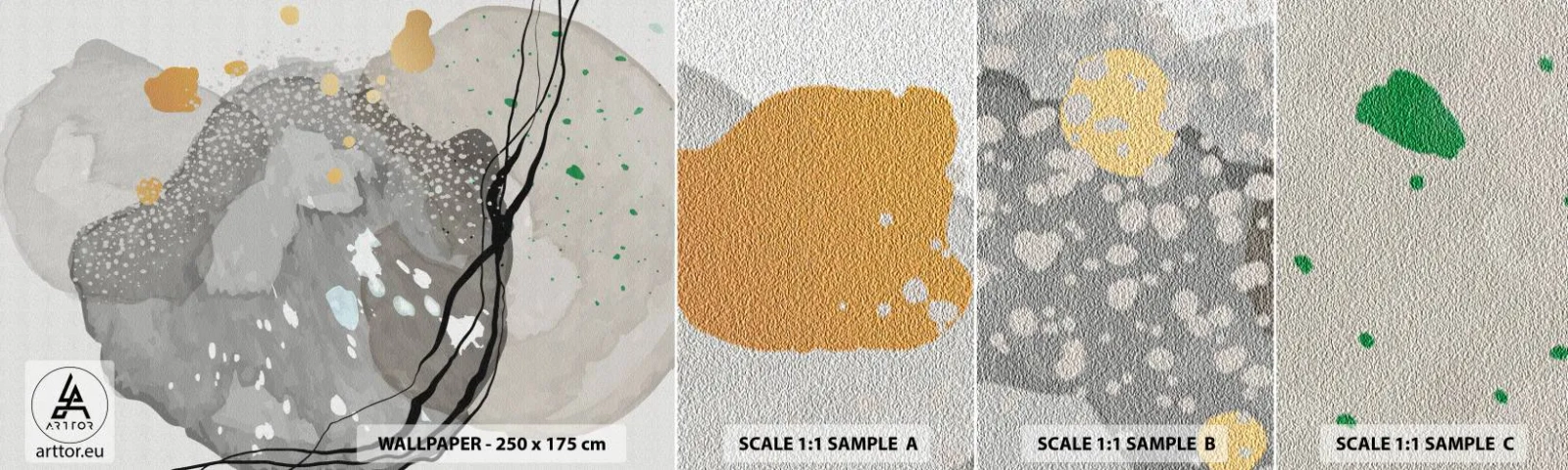 Fototapet Prov Standard Eco - Organisk komposition - Abstraktion, Blots, Måla - 100x30 cm
