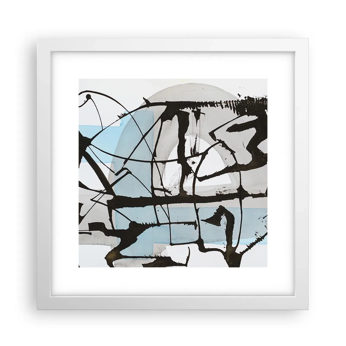 Affisch i vit ram - Blått trots allt - 30x30 cm