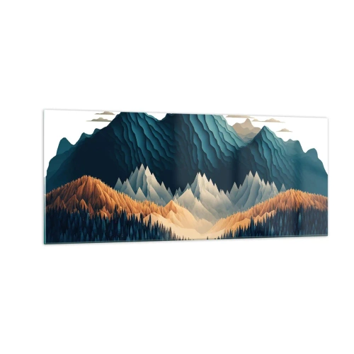 Glastavla - Bild på glas - Perfekt bergslandskap - 100x40 cm