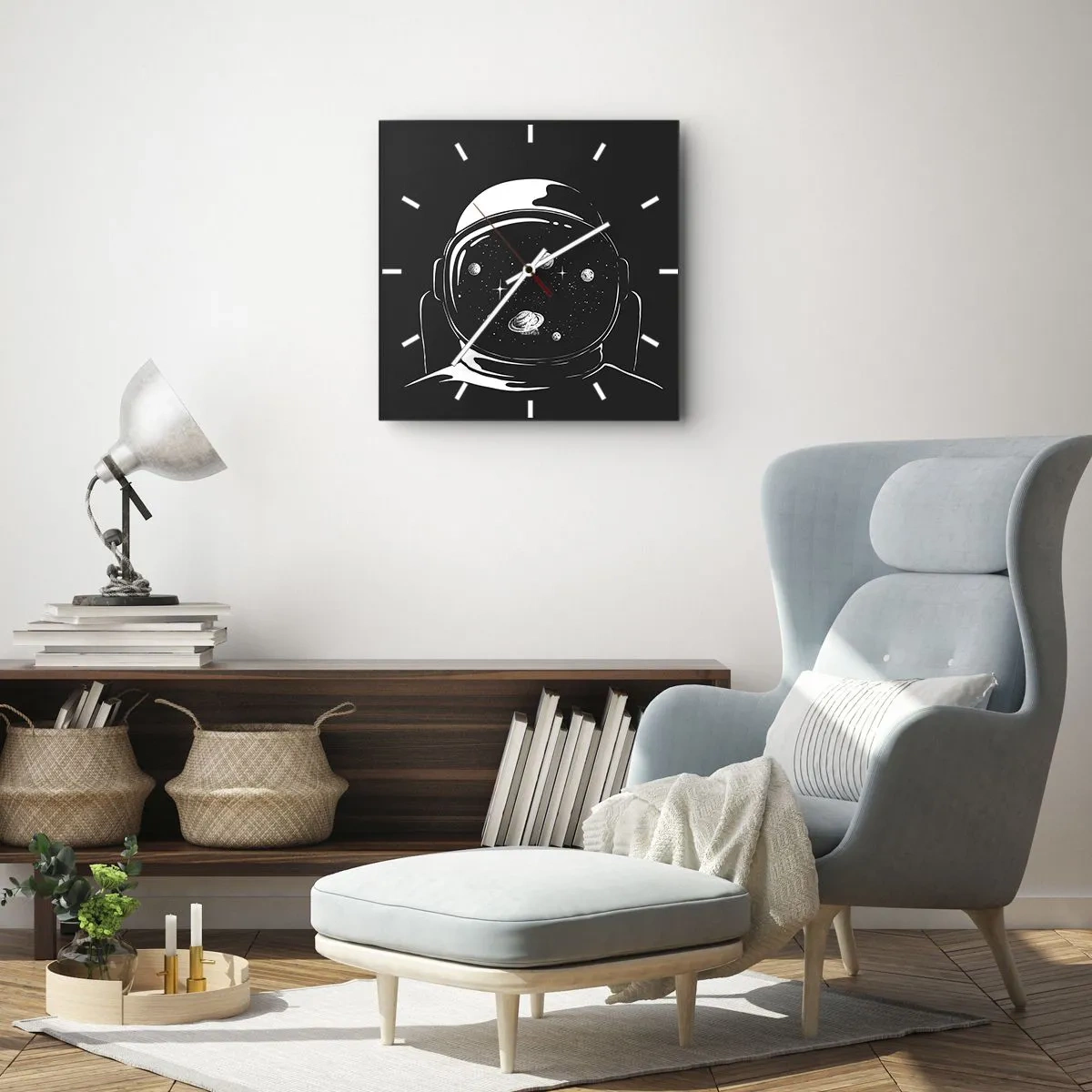 Väggklocka - Klocka på glas - Fin utsikt - 30x30 cm