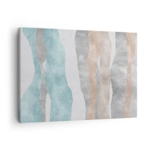 Canvastavla - Bild på duk - Abstrakta ränder i pastellfärger - 70x50cm - Närhetsstudie - Modern väggdekoration för vardagsrum och sovrum ARTTOR
