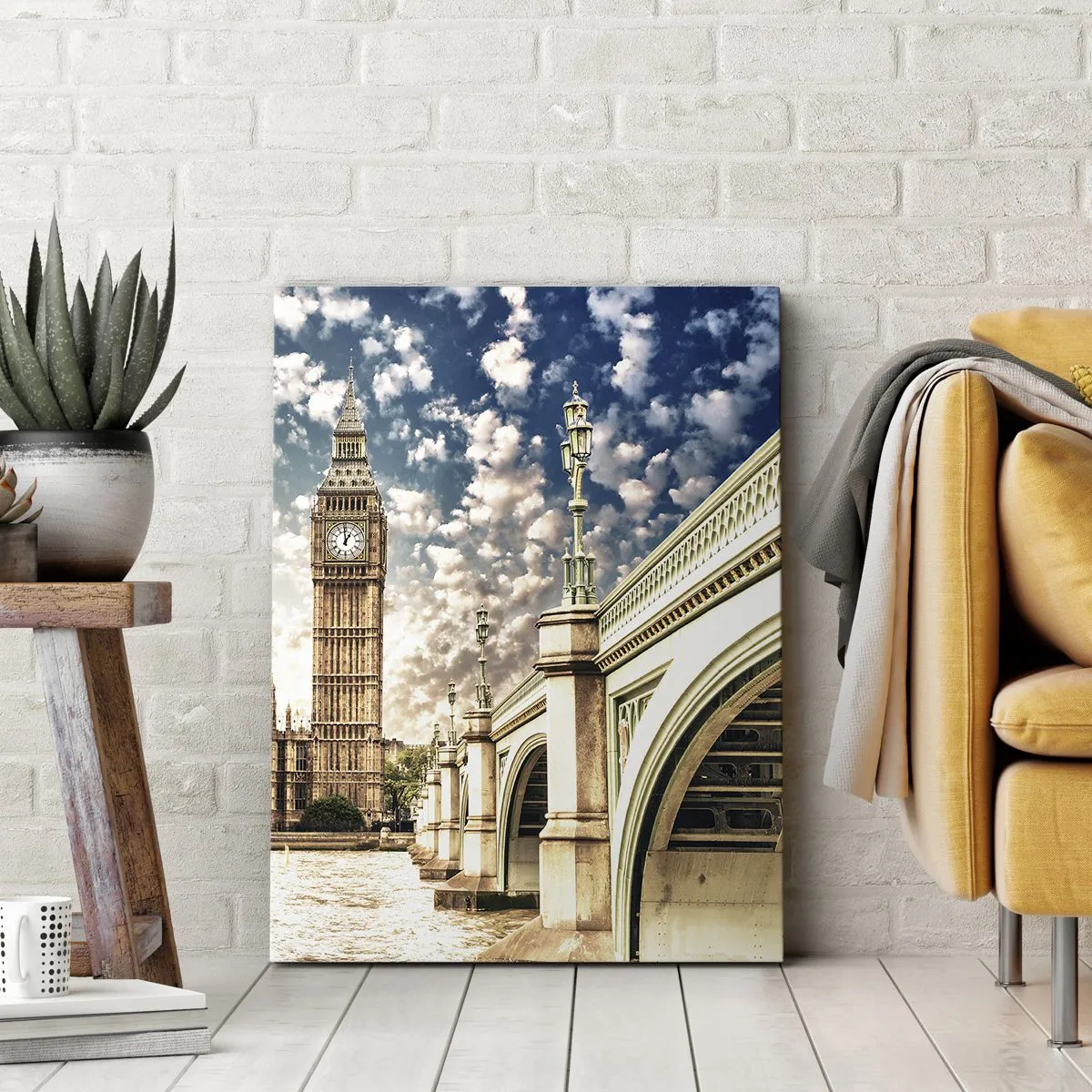 Canvastavla - Bild på duk - Moln över Thames - 50x70 cm