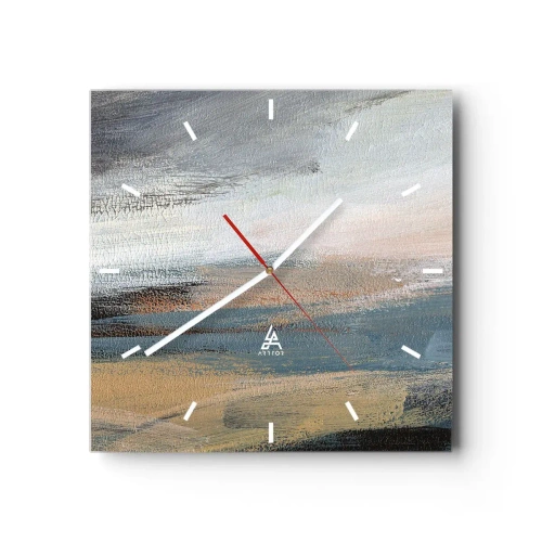 Väggklocka - Klocka på glas - Abstraktion: nordligt landskap - 30x30 cm