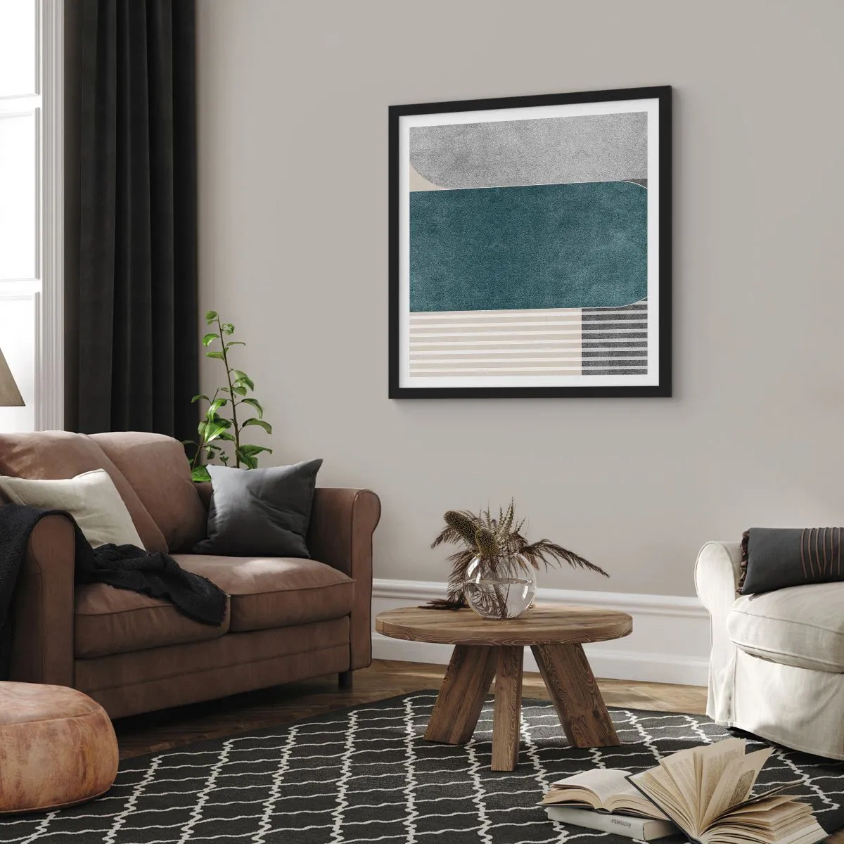 Affisch i svart ram - Horisontell komposition - 60x60 cm