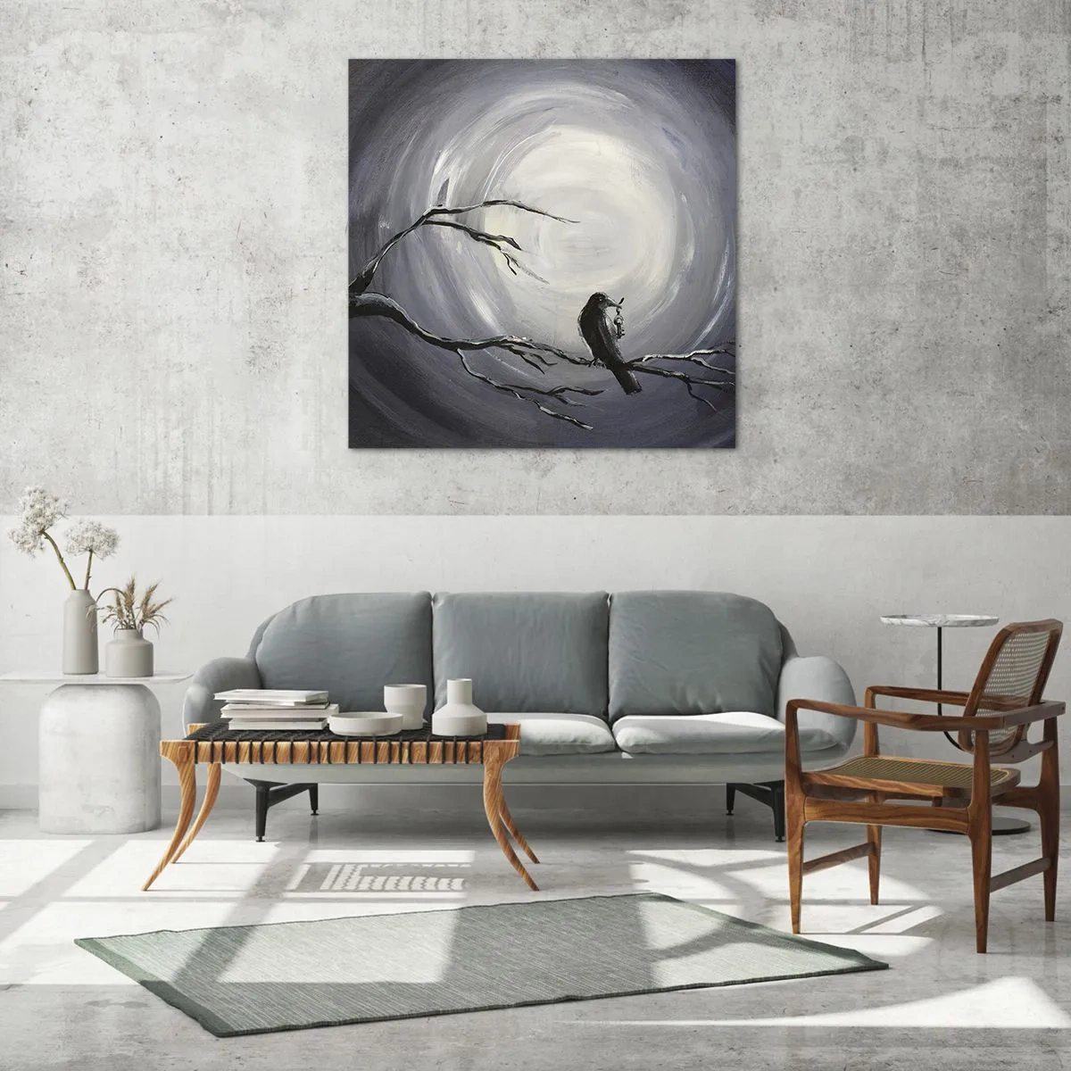 Glastavla - Bild på glas - Nyckeln till nattens hemlighet - 40x40 cm