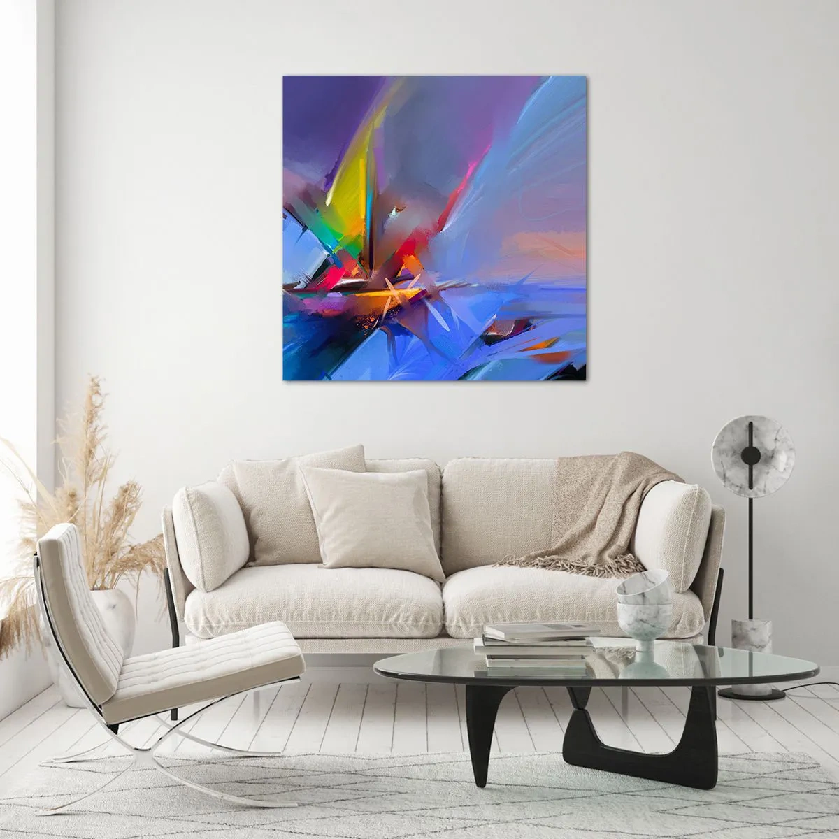 Glastavla - Bild på glas - Snabb som en fågel - 60x60 cm