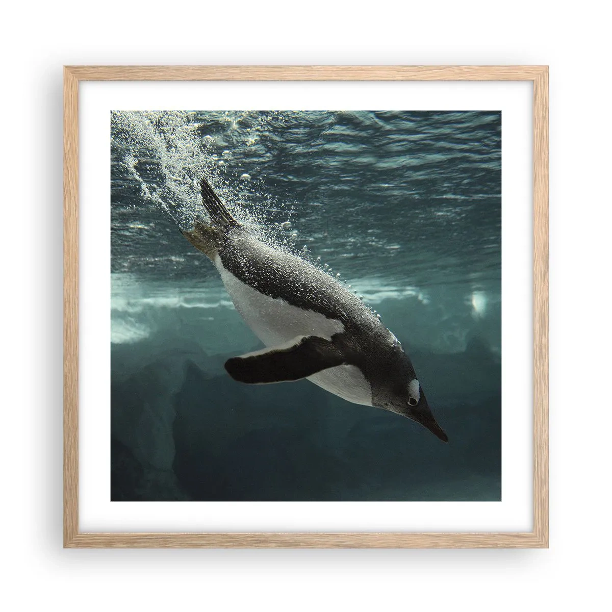 Affisch i ram av ljusek - Välkommen till min värld - 50x50 cm