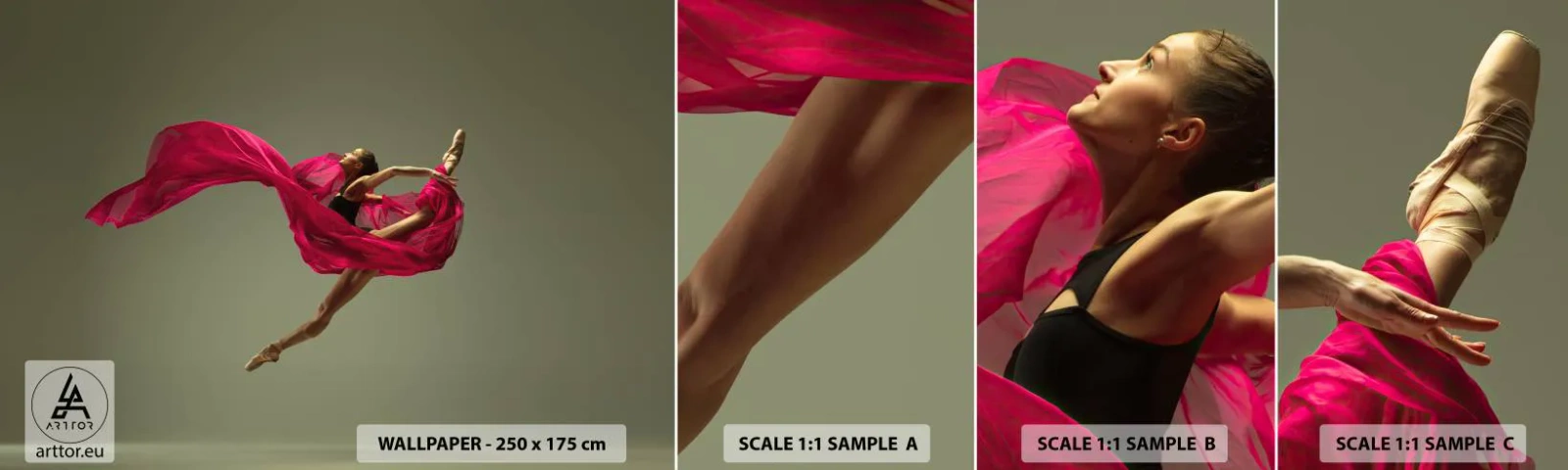 Fototapet Prov Standard Eco - Dansande låga - Dansare, Ballerina, Balett - 100x30 cm