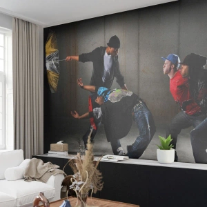 Fototapet Premium Sand - Dansar med gatuvinden - Dansa, musik, människor - 100x70 cm