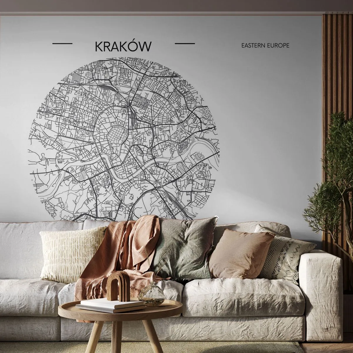 Fototapet Premium Canvas - Krakóws anatomi - Karta, Krakow, Polen - 250x175 cm