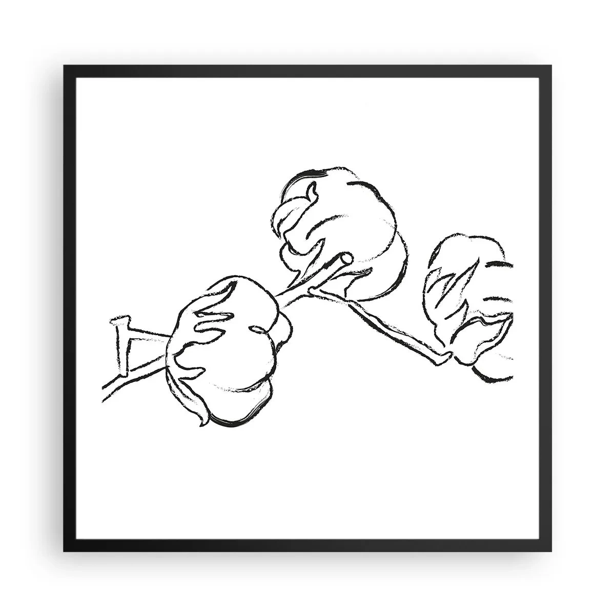 Affisch i svart ram - Bomullsdun - 60x60 cm