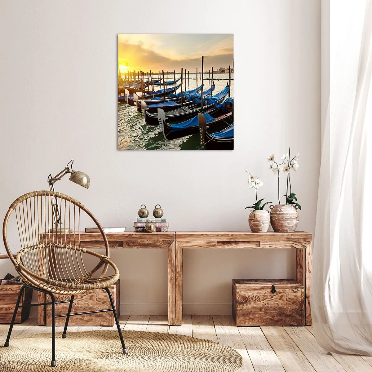 Canvastavla - Bild på duk - Innan bullret kommer hit - 50x50 cm