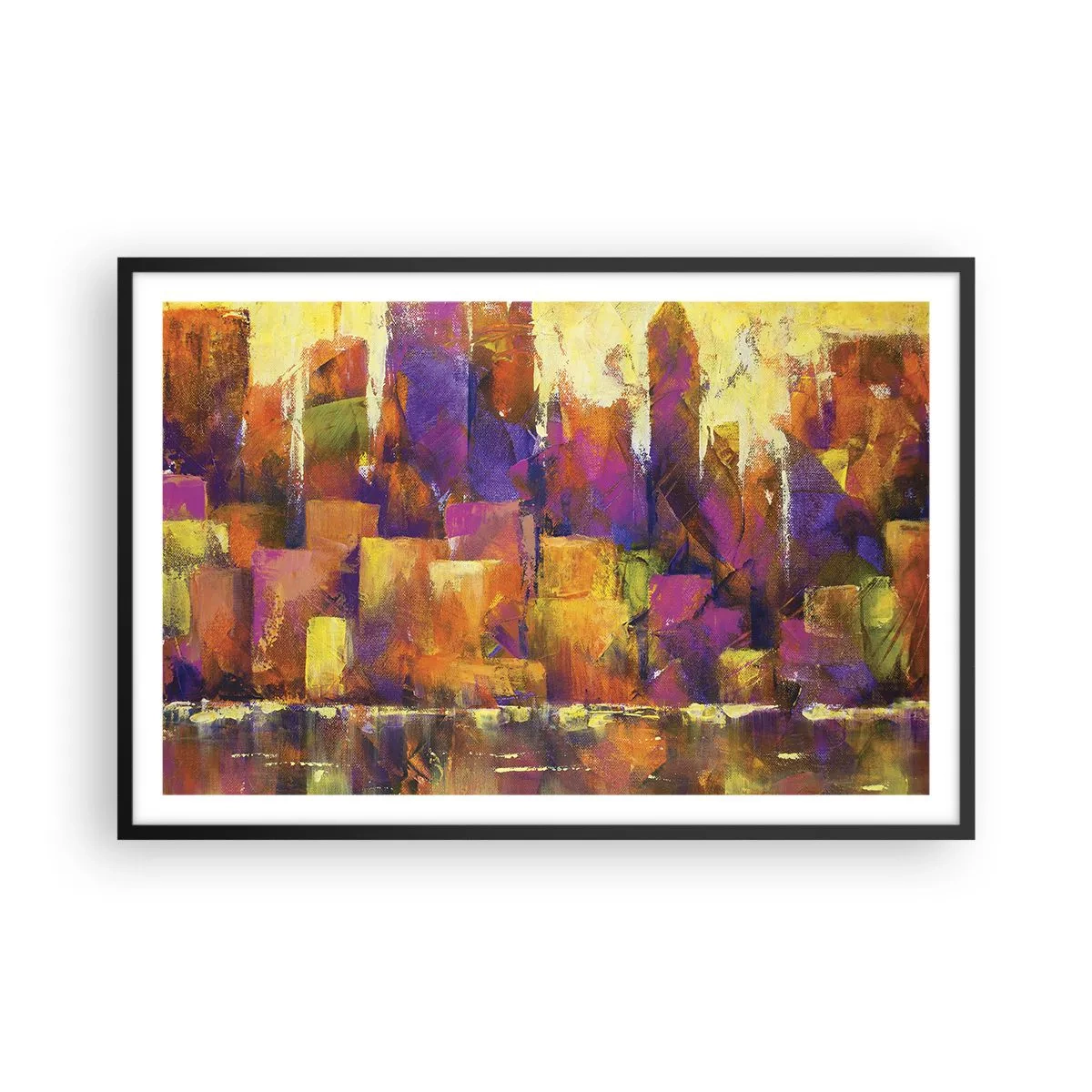 Affisch i svart ram - Metropolis komposition - 91x61 cm