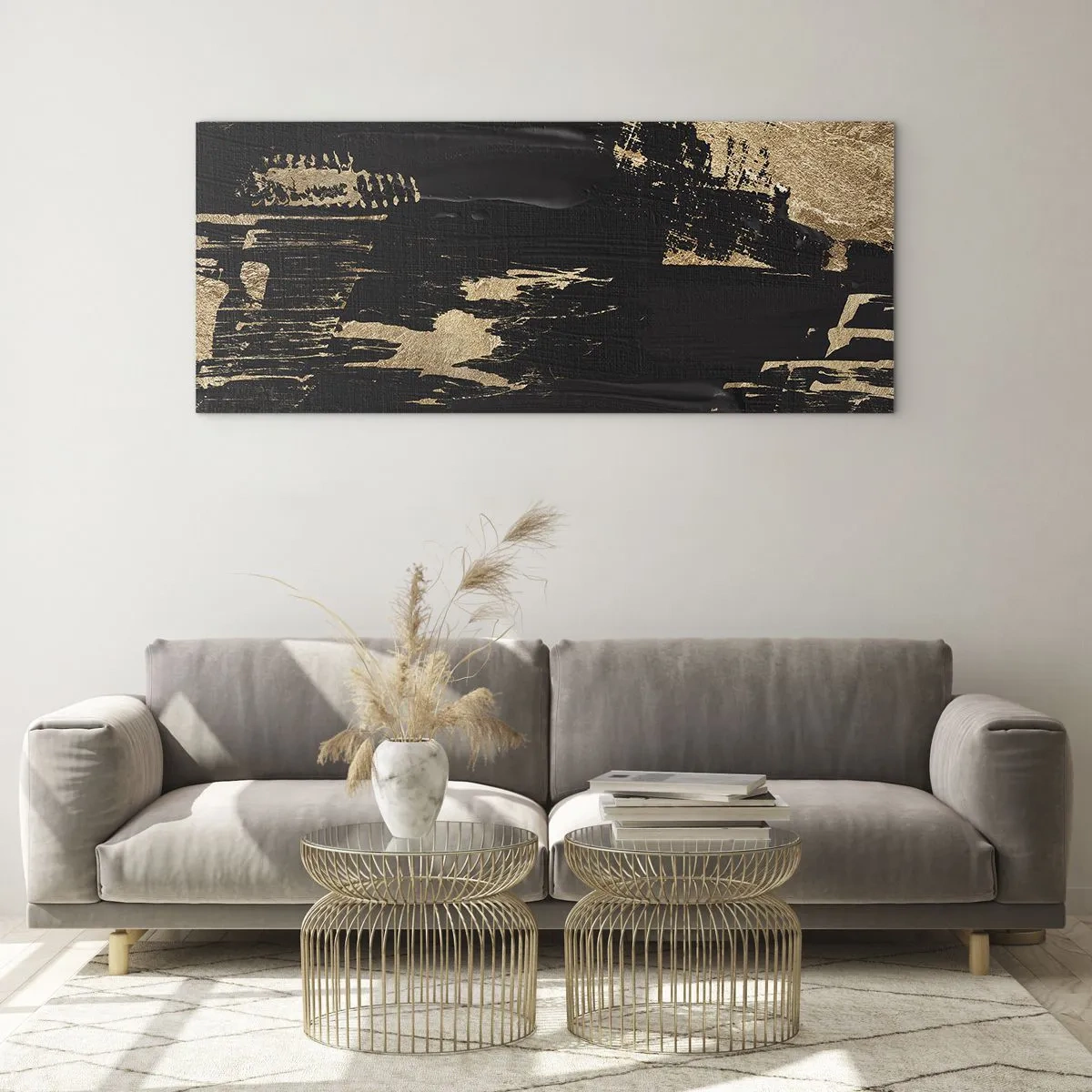 Glastavla - Bild på glas - Ett spår av beröring - 160x50 cm