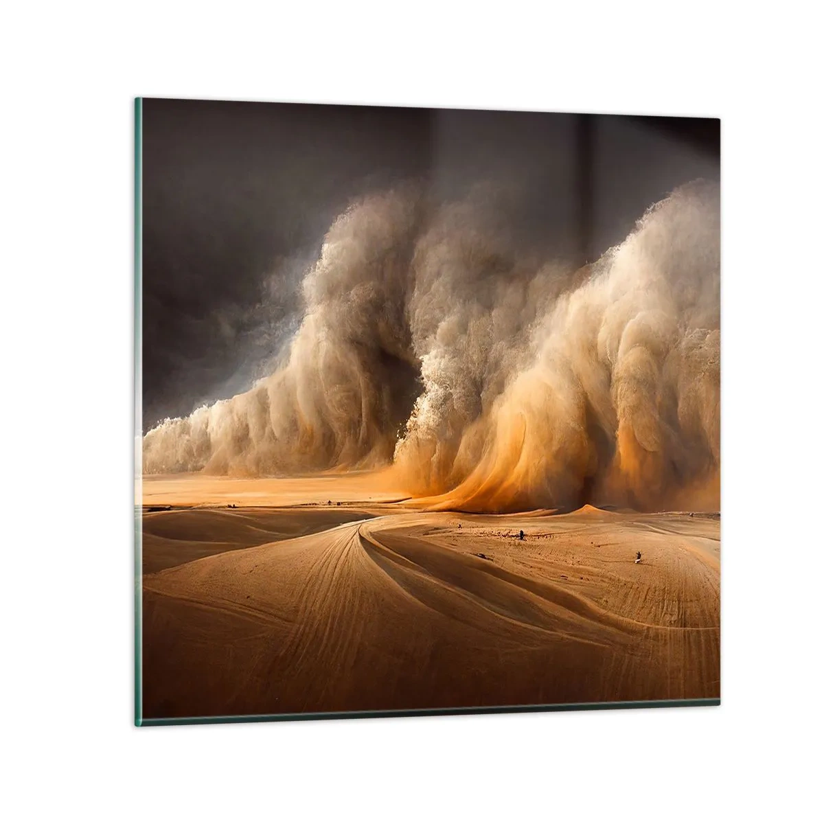Glastavla - Bild på glas - Öknens vrede - 40x40 cm