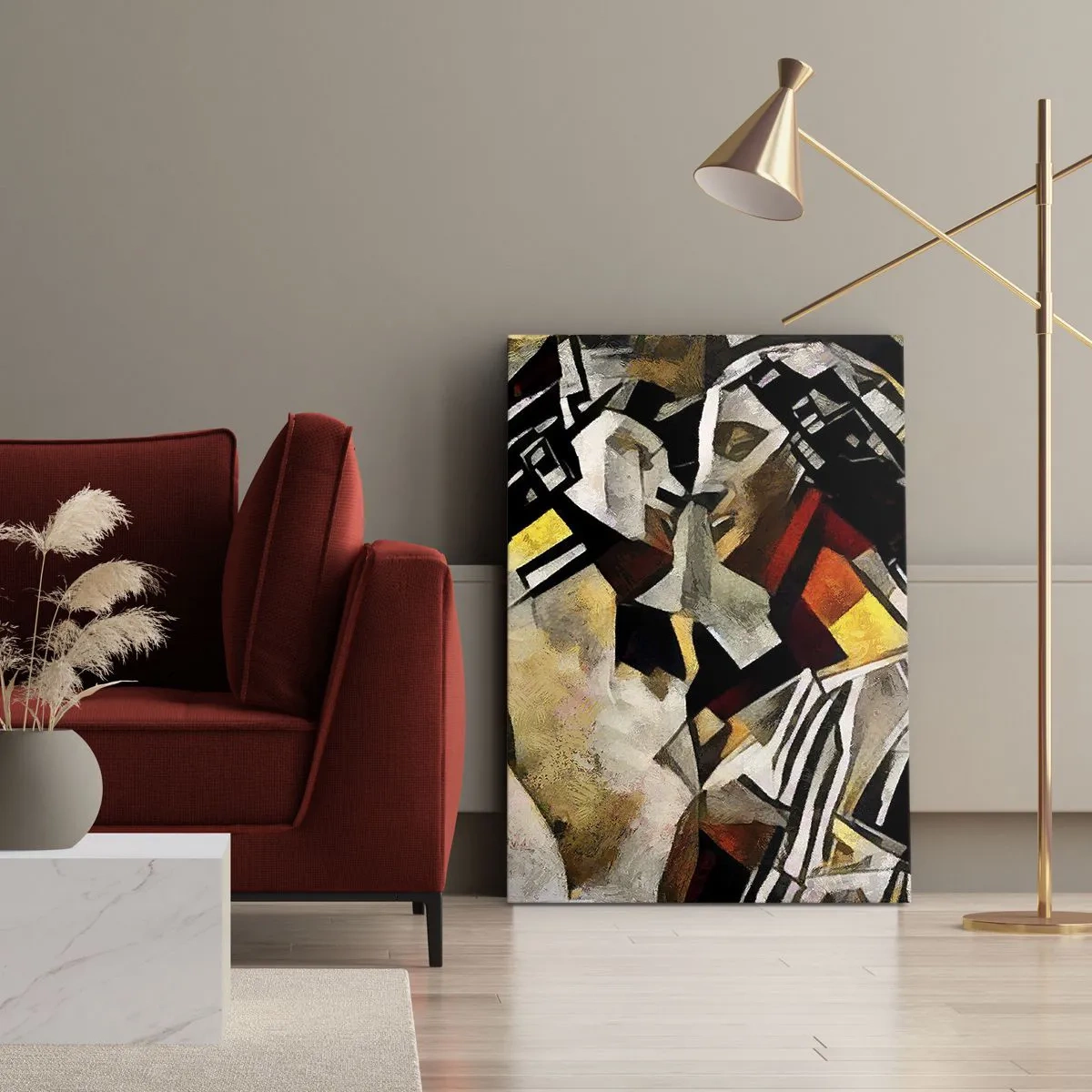 Canvastavla - Bild på duk - Statykyss - 50x70 cm