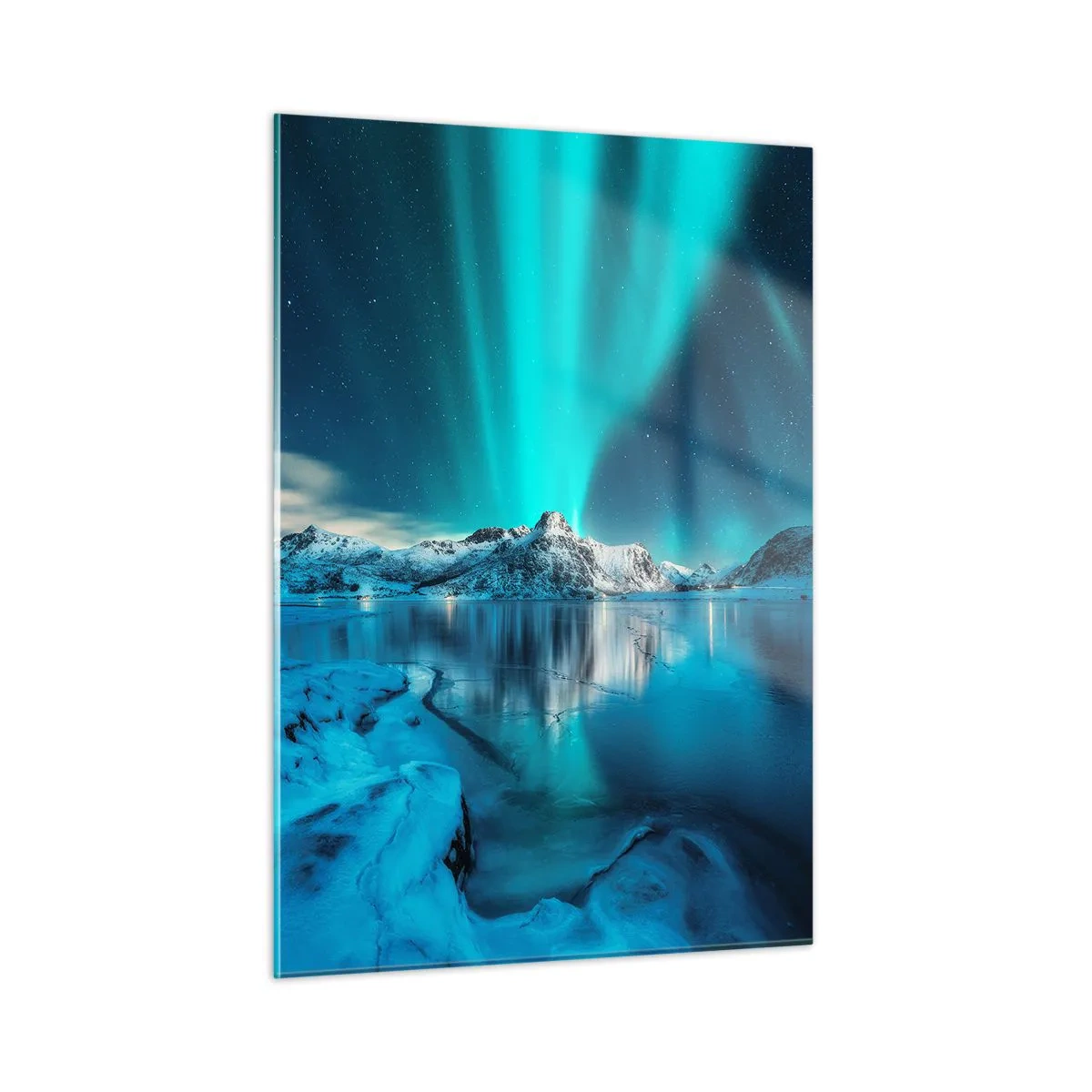 Glastavla - Bild på glas - Ljusets natt - 50x70 cm