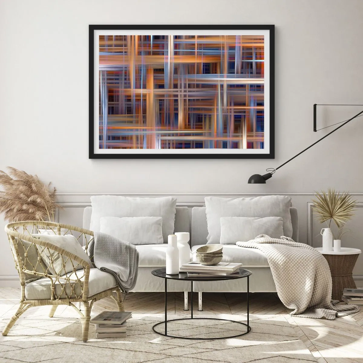 Affisch i svart ram - Vävd av ljus - 91x61 cm