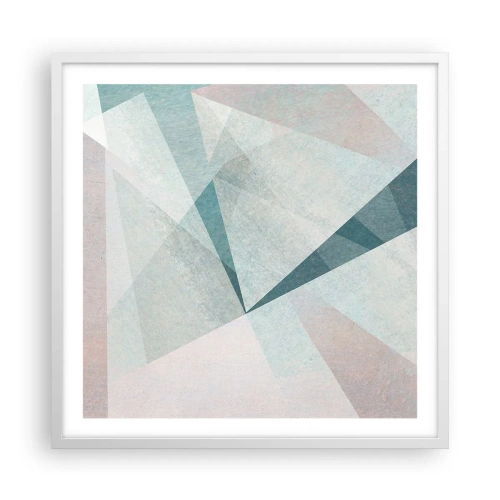 Affisch i vit ram - Lugnt trots dynamiskt - 60x60 cm