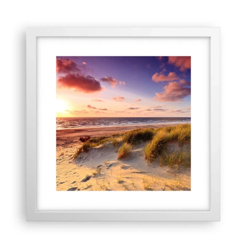 Affisch i vit ram - Luften luktar sommar - 30x30 cm