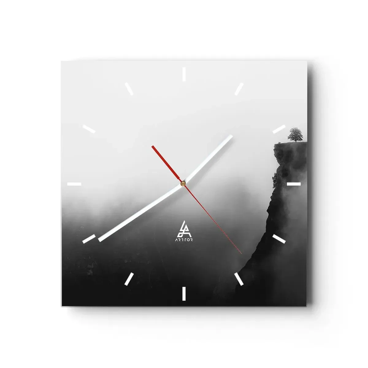 Väggklocka - Klocka på glas - På världens gräns - 40x40 cm