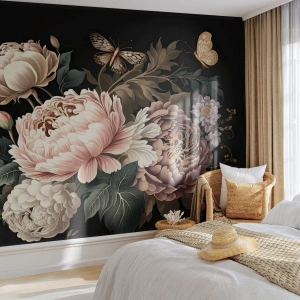 Fototapet Standard Eco - I barockstil - Botanik, Blommor, Shabby Chic - 400x280 cm