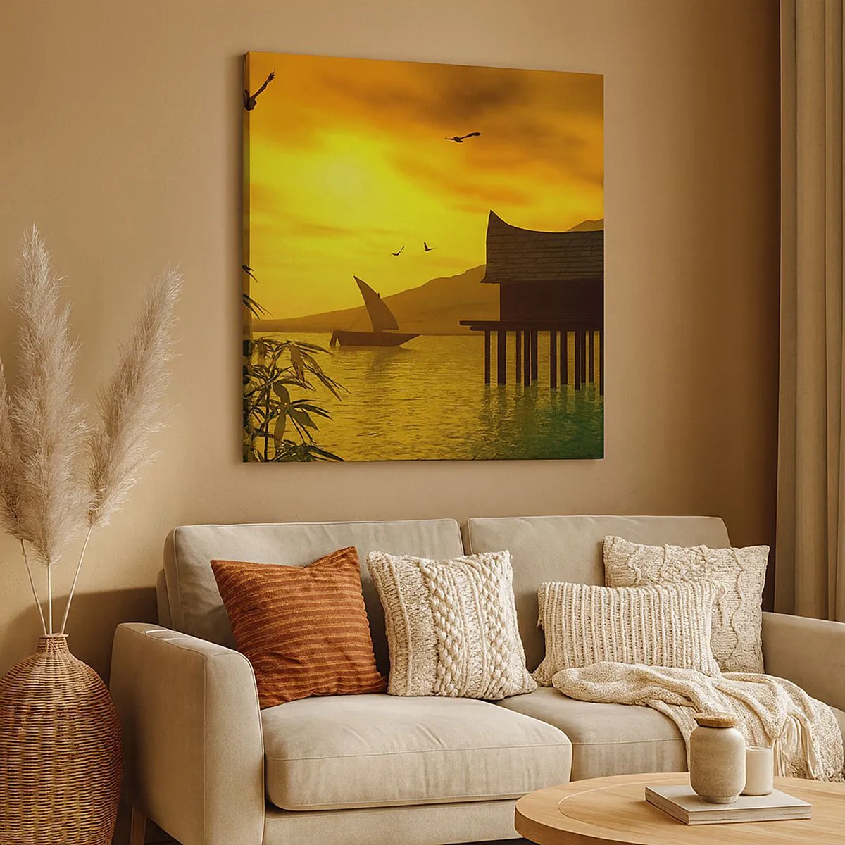 Canvastavla - Bild på duk - Efterlängtad ro - 30x30 cm