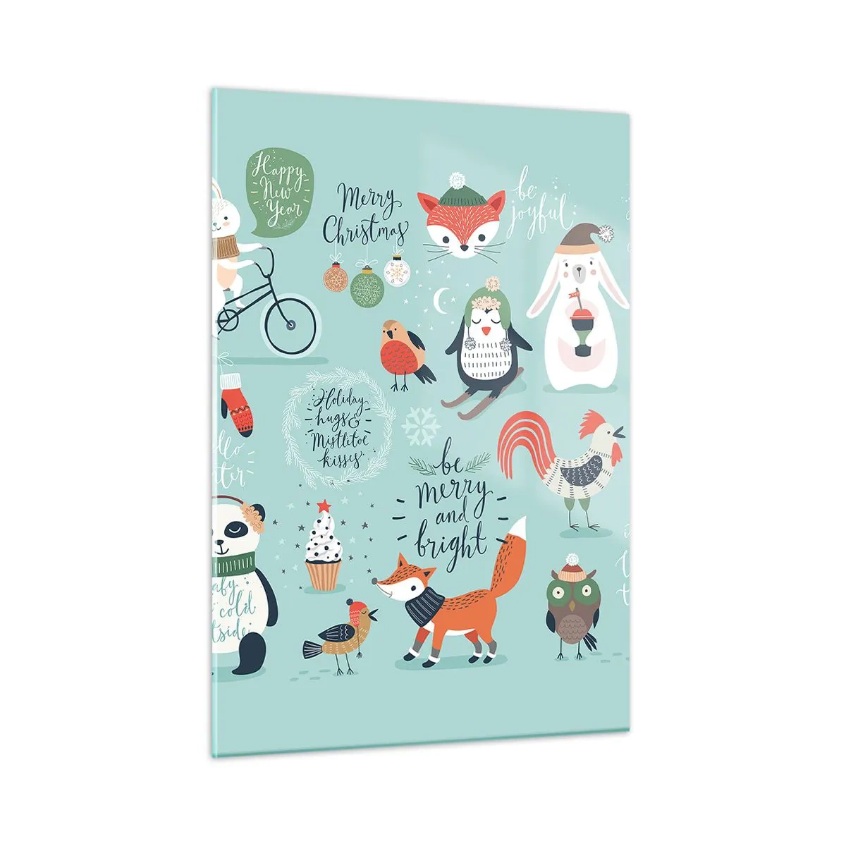 Glastavla - Bild på glas - Må det alltid vara jul! - 50x70 cm