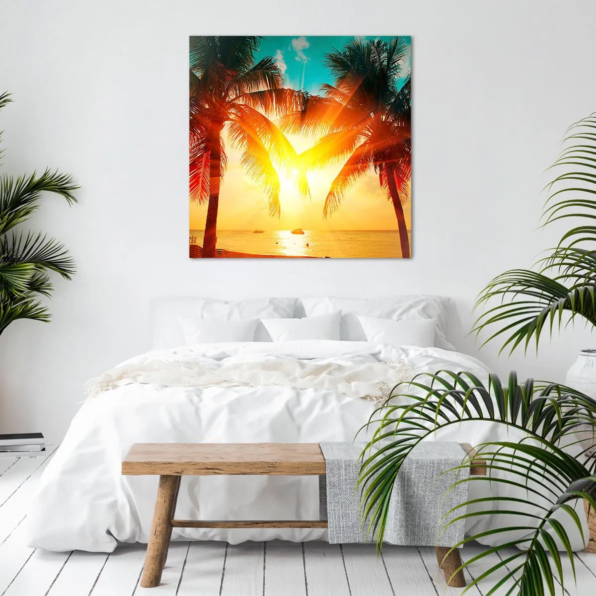 Canvastavla - Bild på duk - Exotisk par - 40x40 cm